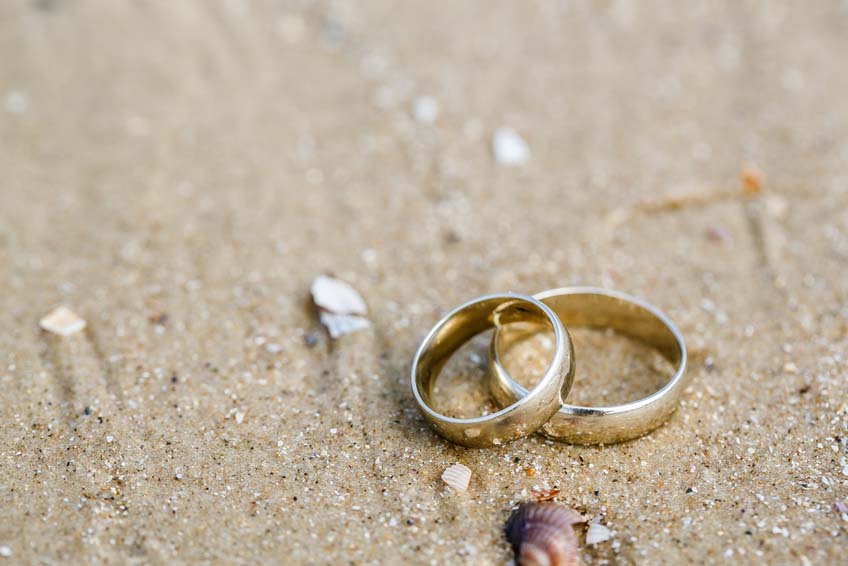 Beach Wedding Rings on Beach